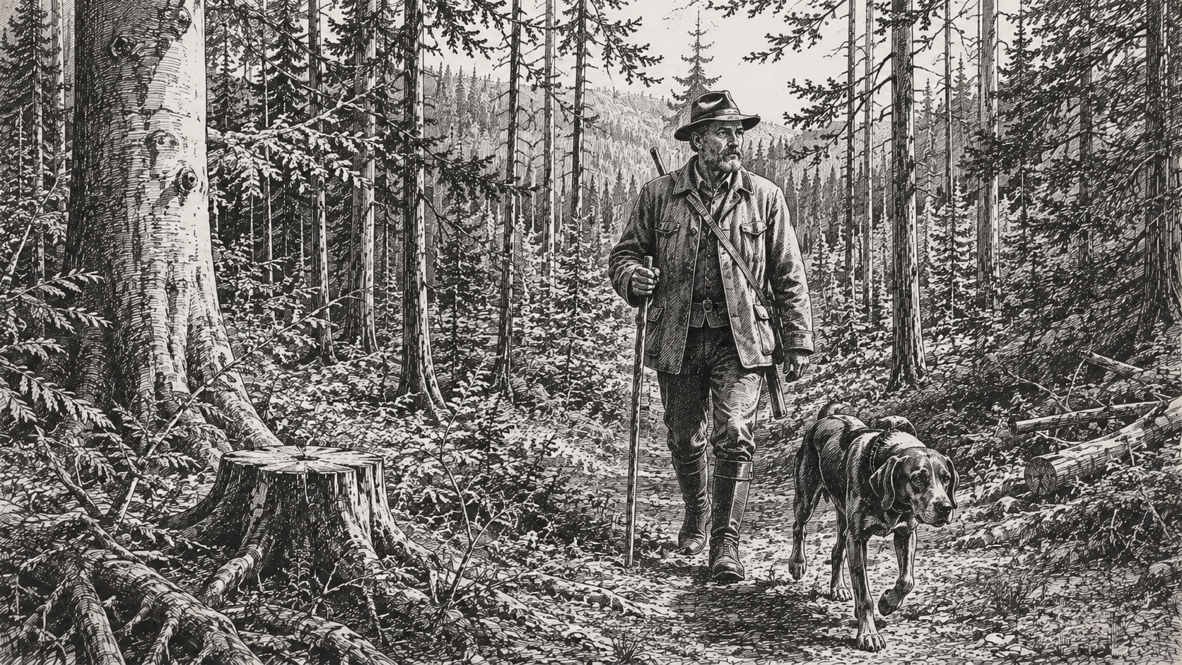 Förster Fritz mit Hasso